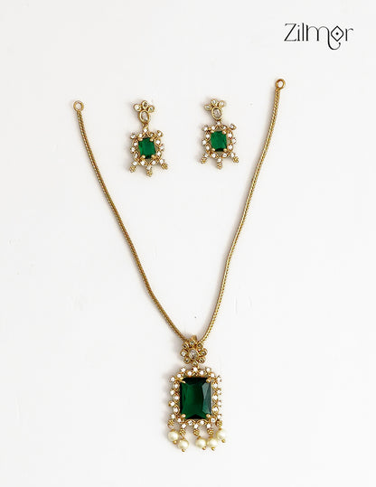 AD Stone Pendant Necklace & Earring Set - ZL1012389