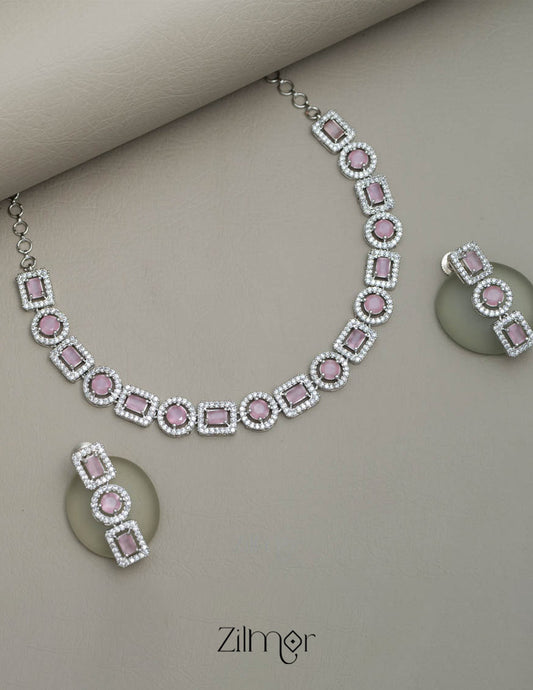 AD Stone Single Layer Necklace Set