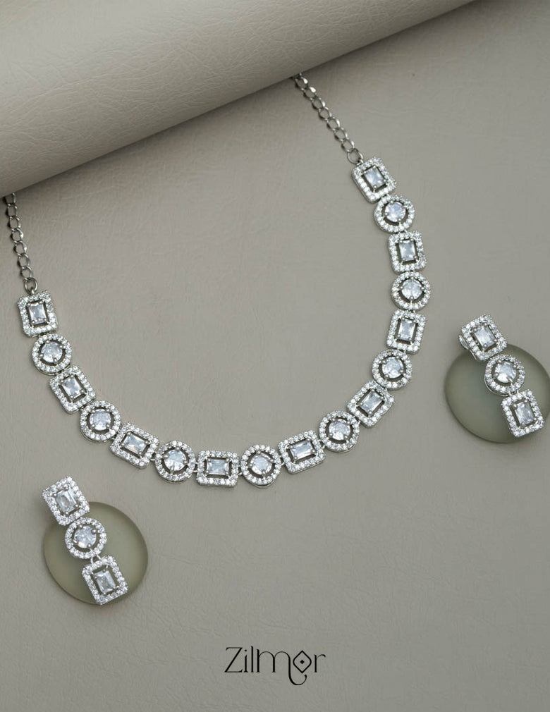 AD Stone Single Layer Necklace Set 3-Zilmor