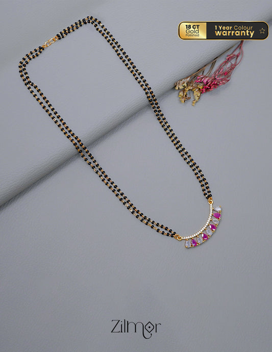 AG1011555 - Gold Plated AD Stone Pendant Mangalsutra Necklace