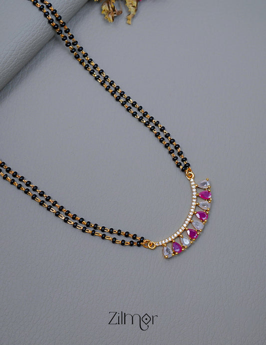 AG1011555 - Gold Plated AD Stone Pendant Mangalsutra Necklace