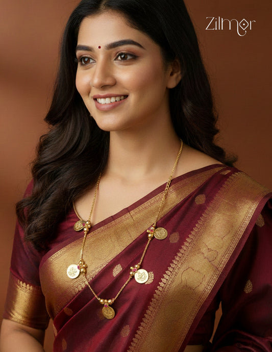 AG1011620-  Gold tone Simple Lakshmi Kaashu Invisible Necklace