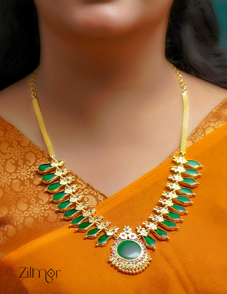 AG101496  - Gold tone Nagapadam Necklace