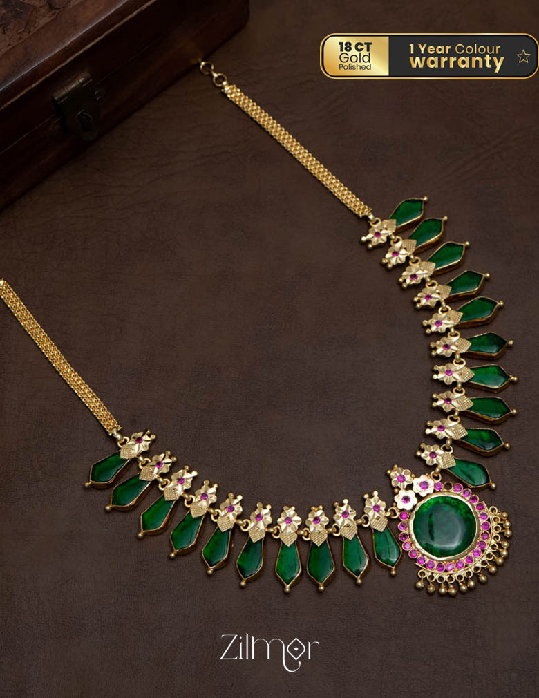 AG101496  - Gold tone Nagapadam Necklace