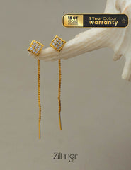AG101686 - Thread and Needle AD Stone Earrings 1-Zilmor