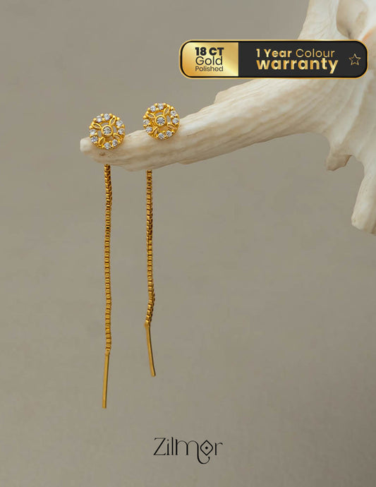 AG101687 - Thread and Needle AD Stone Earrings
