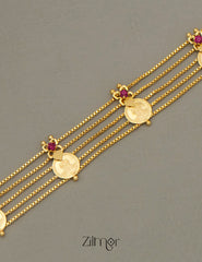AG101758 - Gold tone Kashu Lakshmi choker Necklace with matching Earring 3-Zilmor