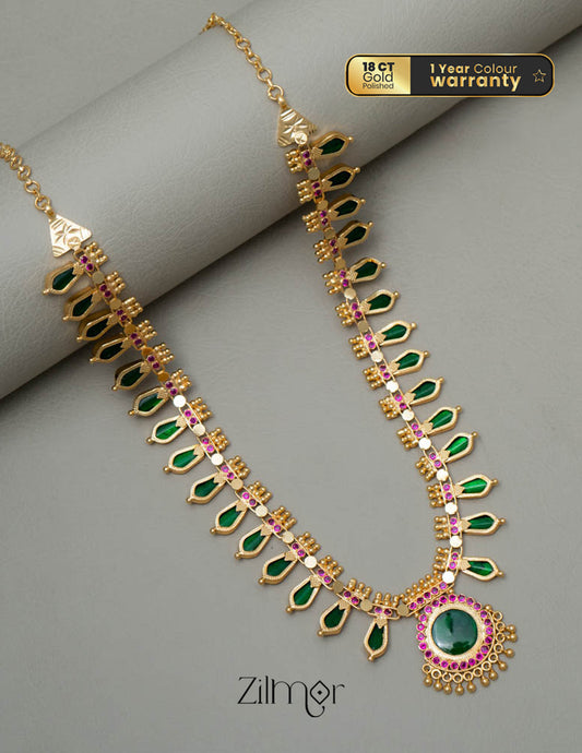 AG101811  - Premium Quality Gold tone Nagapadam Necklace 1-Zilmor