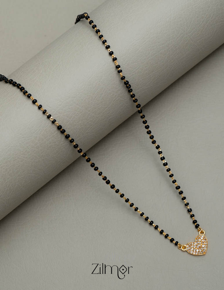 AG101894 AD Stone Heart Pendant Mangalsutra – Zilmor