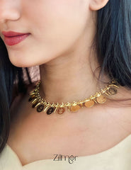 AG200136 - Goldtone Lakshmi Coin Necklace 2-Zilmor