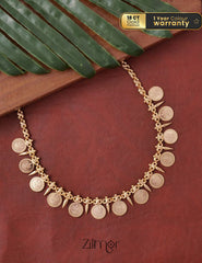 AG200136 - Goldtone Lakshmi Coin Necklace 1-Zilmor