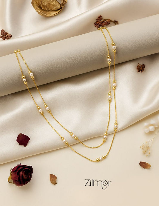 KT1011417 - Gold toned Double Layered Pearl Necklace