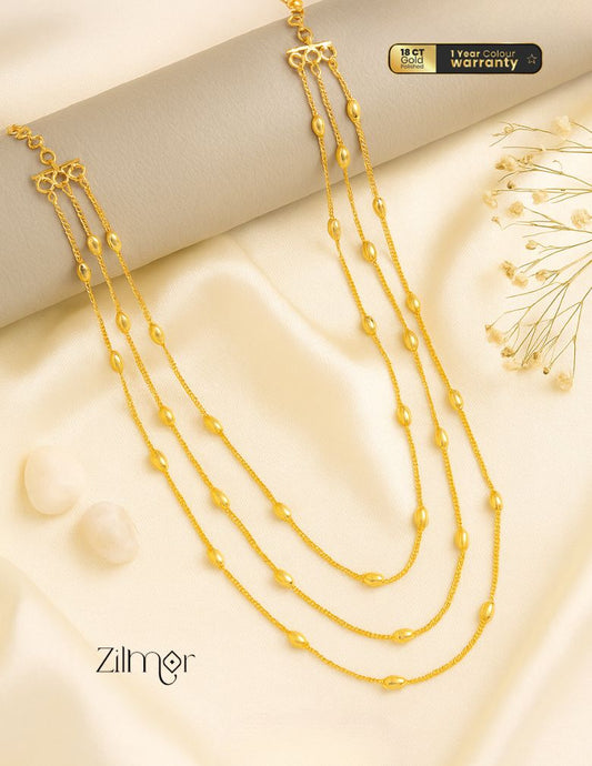 KT1011550 - Gold toned Triple Layered  Necklace 1-Zilmor