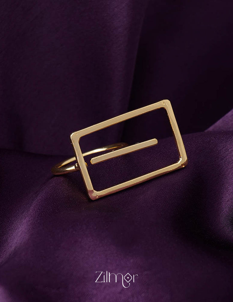 AS101054 - Gold Geometric Ring 3-Zilmor