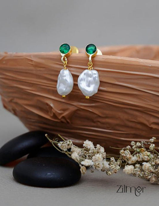 AS1011134 - Glossy Stone Pearl  Earrings (color option)