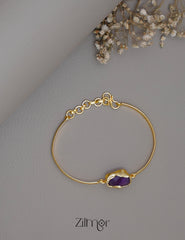 AS1011182 - Gold Toned Adjustable Natural Stone  Bangle 3-Zilmor