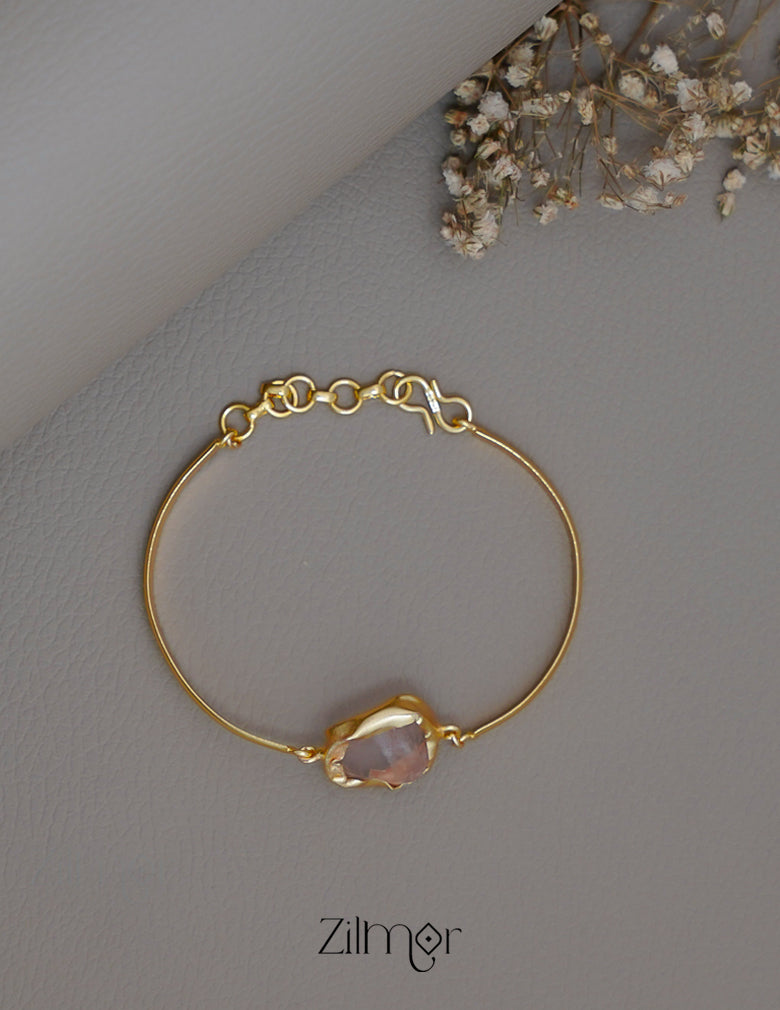 AS1011182 - Gold Toned Adjustable Natural Stone  Bangle 4-Zilmor