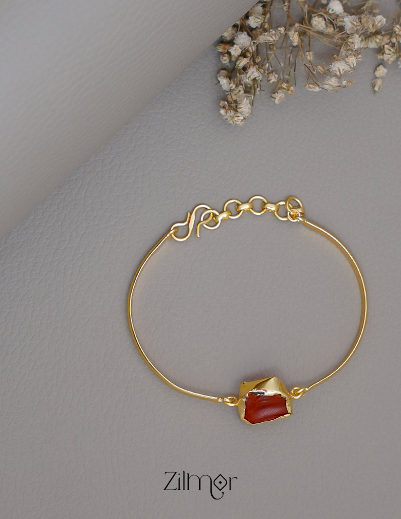 AS1011182 - Gold Toned Adjustable Natural Stone  Bangle 6-Zilmor