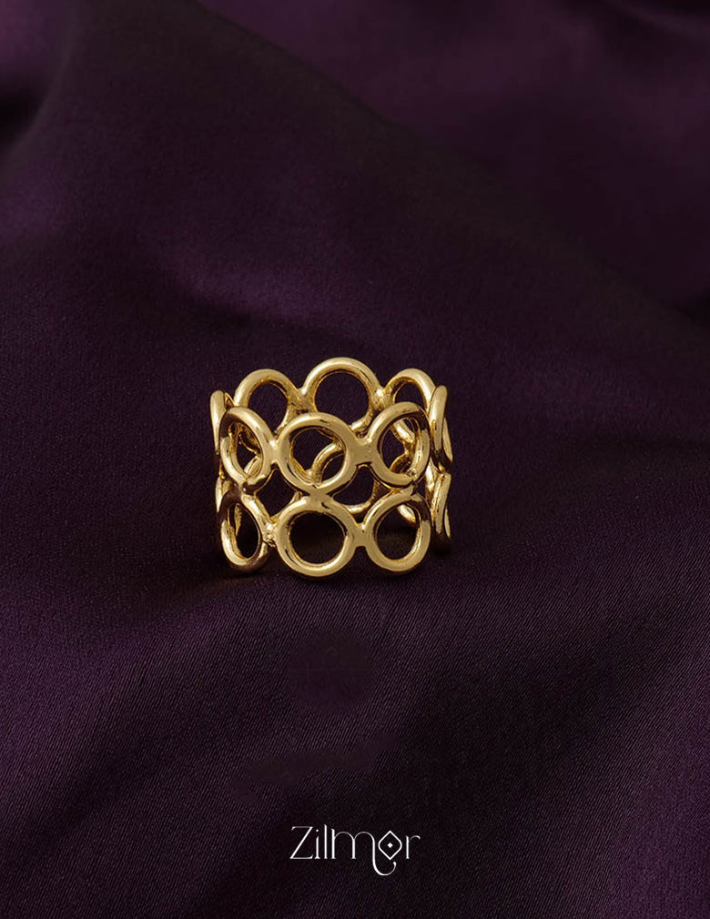 AS101129 - Double Layer Hollow Golden Rings 4-Zilmor