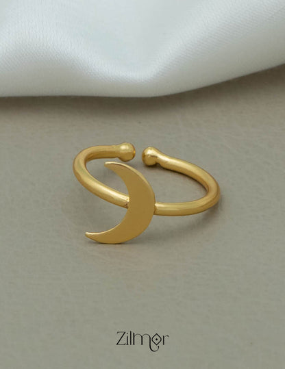 AS101132 - Golden Half Moon Ring 2-Zilmor