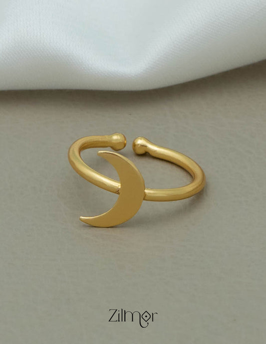 AS101132 - Golden Half Moon Ring