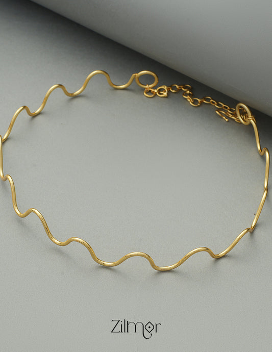 AS1011331 - Zig Zag Collar Choker Necklace
