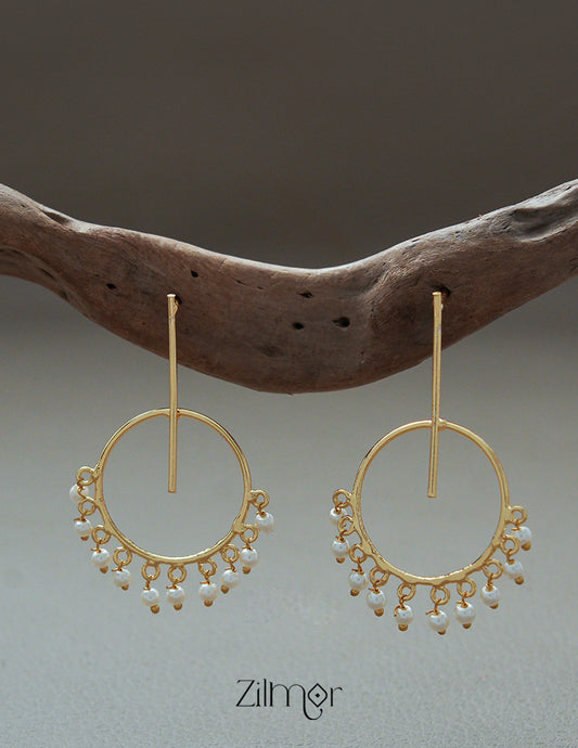 AS1011334-  Pearl with Circle Hoop Earrings