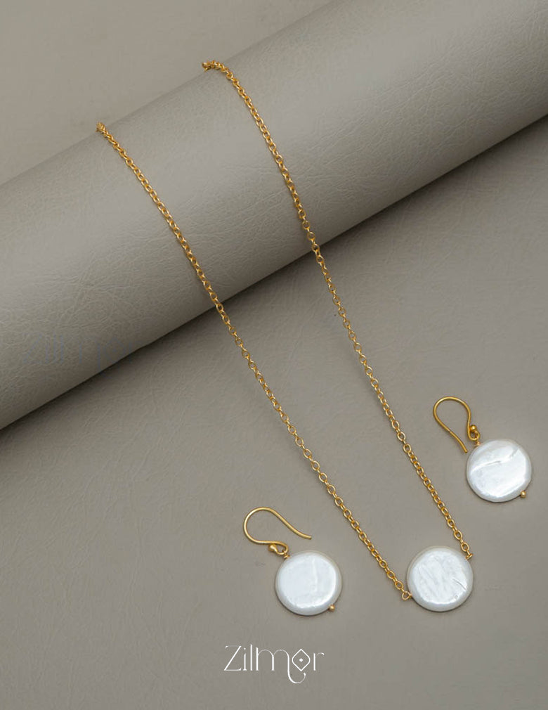 AS101228 - Simple Pearl pendant Necklace set 1-Zilmor