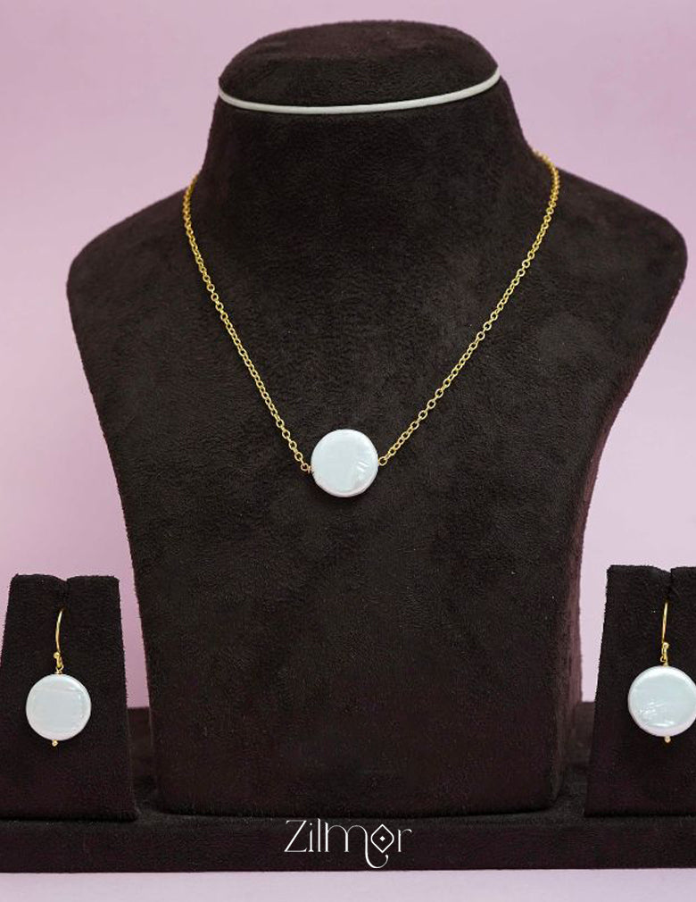 AS101228 - Simple Pearl pendant Necklace set 3-Zilmor