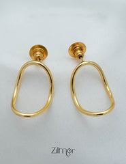 AS101487 - Golden Geometric Earrings 2-Zilmor