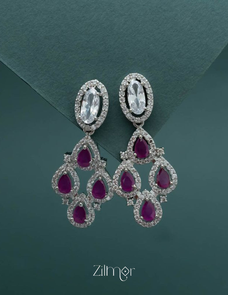 Alda - American Diamond Earrings (Colour options) 2-Zilmor