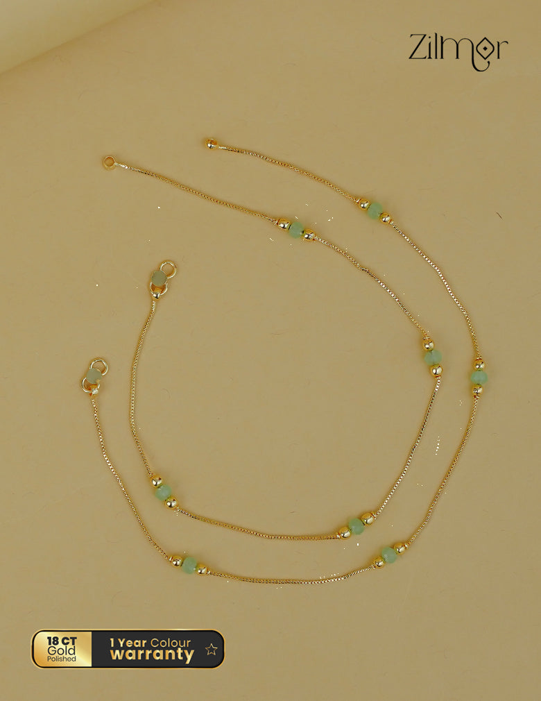 Gold Toned  bead pair Anklet

