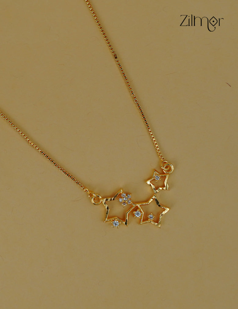 Anti Tarnish AD Stone  Simple Chain Necklace-