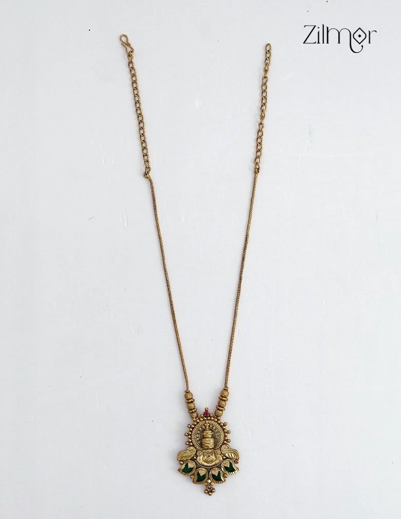 Antique Gold Kathak with Mango Palakka Pendant Necklace - ZY1012449