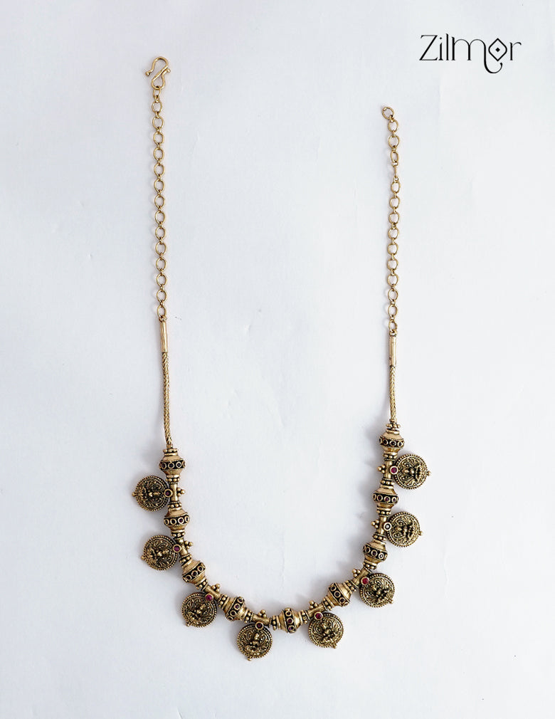 Antique Gold Lakshmi Coin Necklace - ZS1012536