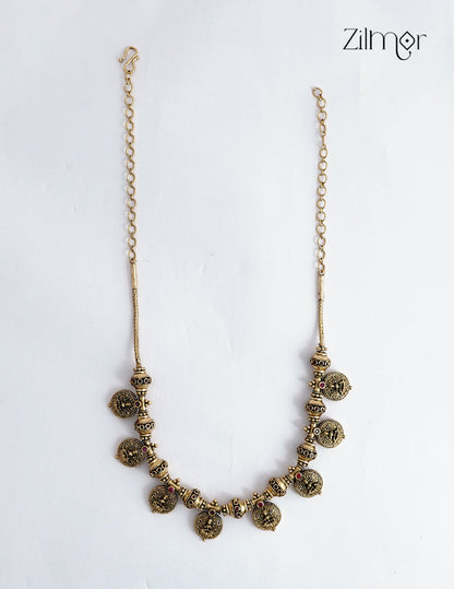Antique Gold Lakshmi Coin Necklace - ZS1012536