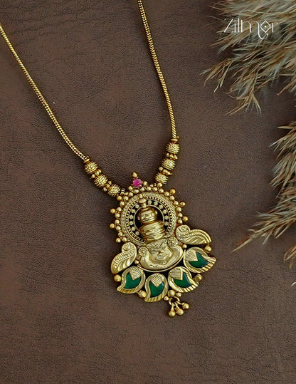 Antique Gold Kathak with Mango Palakka Pendant Necklace - ZY1012449