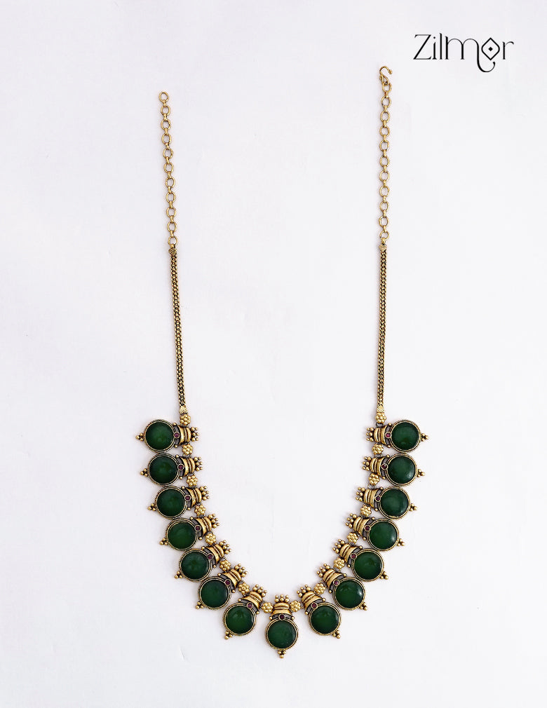 Antique Gold Palakka Necklace - ZS1012542
