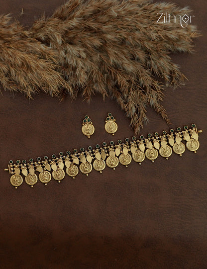Antique Kaashu Elakkathali Choker with earrings NV1012702