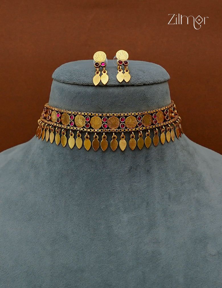 Antique Kaashu Elakkathali with Matching Earrings- NV1012694