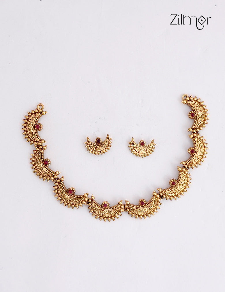 Antique Necklace Set with Matching Earrings - NV1012754