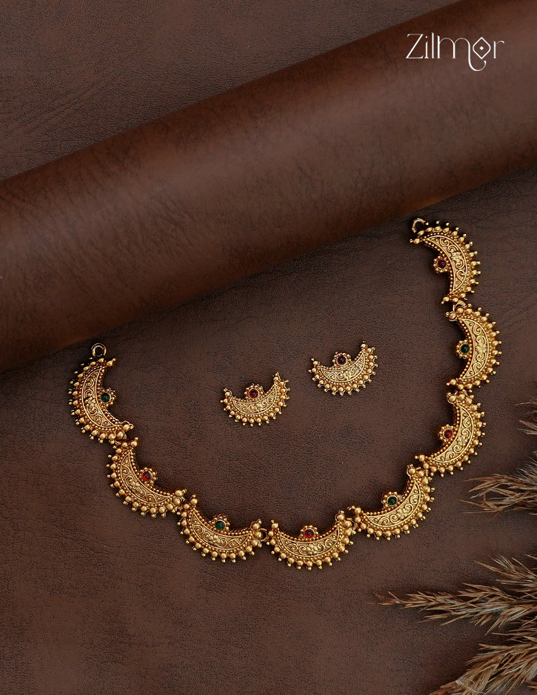 Antique Necklace Set with Matching Earrings - NV1012754