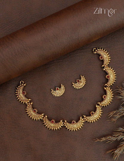 Antique Necklace Set with Matching Earrings - NV1012754