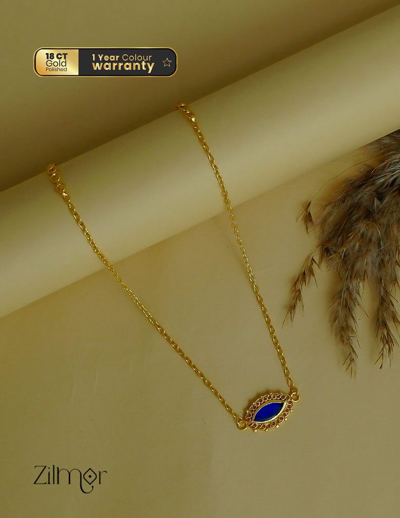 KY1011853 -Gold Tone Palakka Oval Pendant Choker (color option)