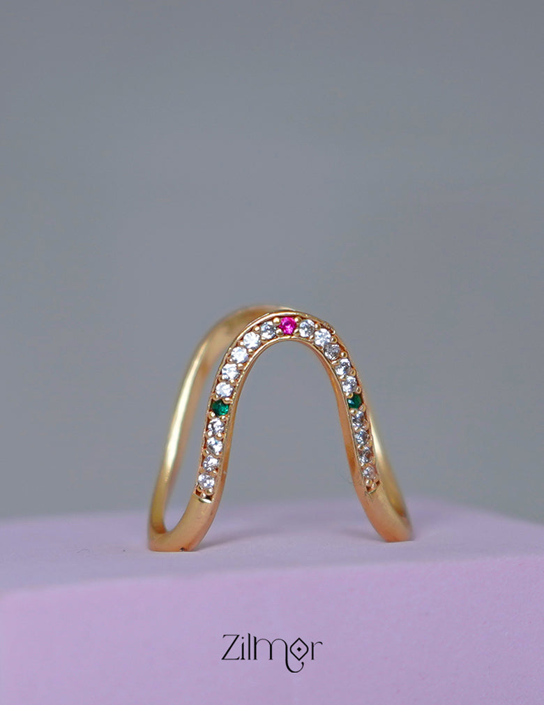 BH1011604-  AD Stone Vanki  V-Shaped Ring 1-Zilmor