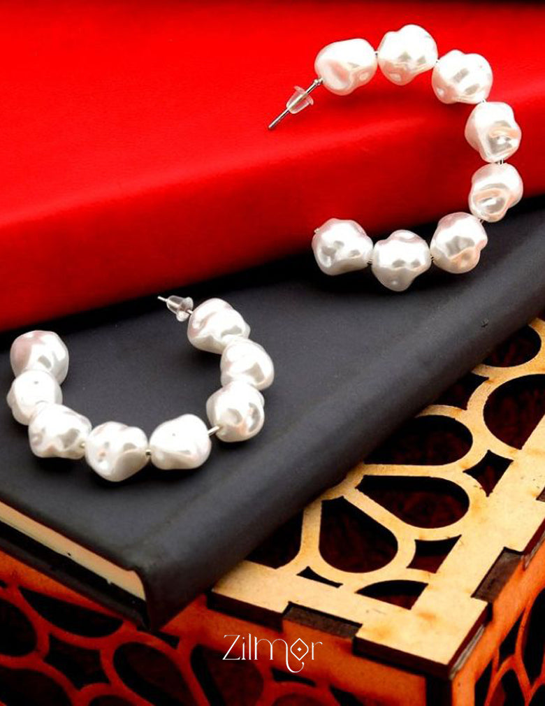 Baroque Pearl Hoops Earrings - PT100245