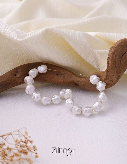 Baroque Pearl Hoops Earrings - PT100245