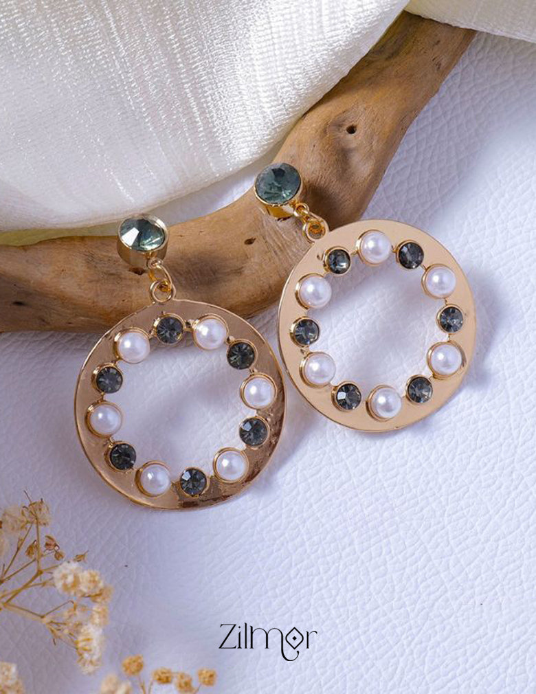 Beads Embedded Drop Earrings - PT100808 1-Zilmor