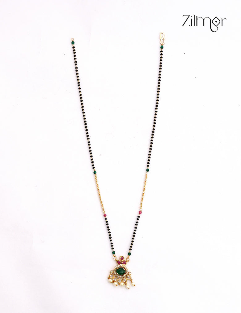 Black Bead with AD Stone Mangalsutra Necklace  - NV1012756