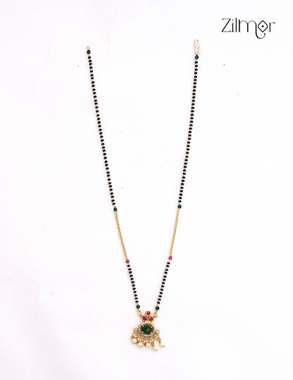 Black Bead with AD Stone Mangalsutra Necklace  - NV1012756